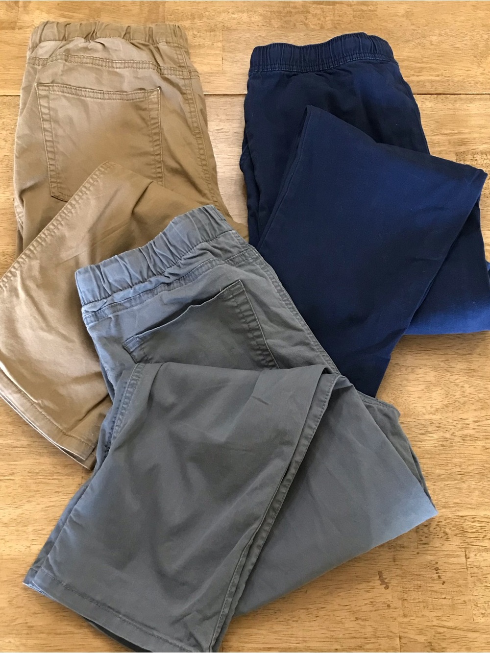 Cat & Jack Straight Pants Bundle of 3 Tan Gray & Navy Boys Size 18 Husky